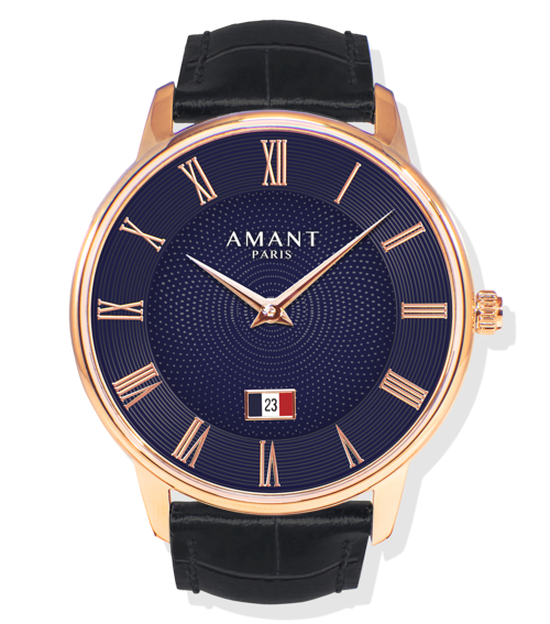 AMANT Paris Luxury Watch – Ultra-Thin Sapphire Glass Dress Watch with Italian Leather Strap