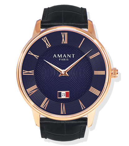 AMANT Paris Luxury Watch – Ultra-Thin Sapphire Glass Dress Watch with Italian Leather Strap
