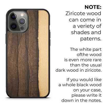 Ziricote Wood iPhone Case – Luxury Rare Wood MagSafe Compatible Slim Protective Phone Cover
