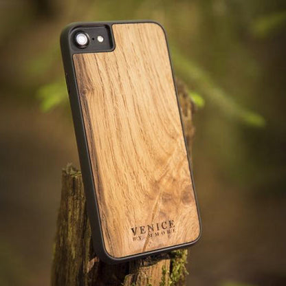 Venice Ancient Oak Wood iPhone Case – 500-Year-Old Historic Wood MagSafe Compatible Slim Protective Cover