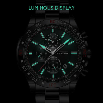 Custom Engraved Men’s Chronograph Watch – Our Adventure Begins Mountain – Anniversary Gift for Him