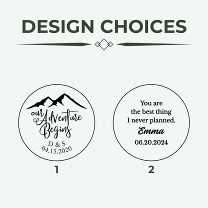 Custom Engraved Men’s Chronograph Watch – Our Adventure Begins Mountain – Anniversary Gift for Him