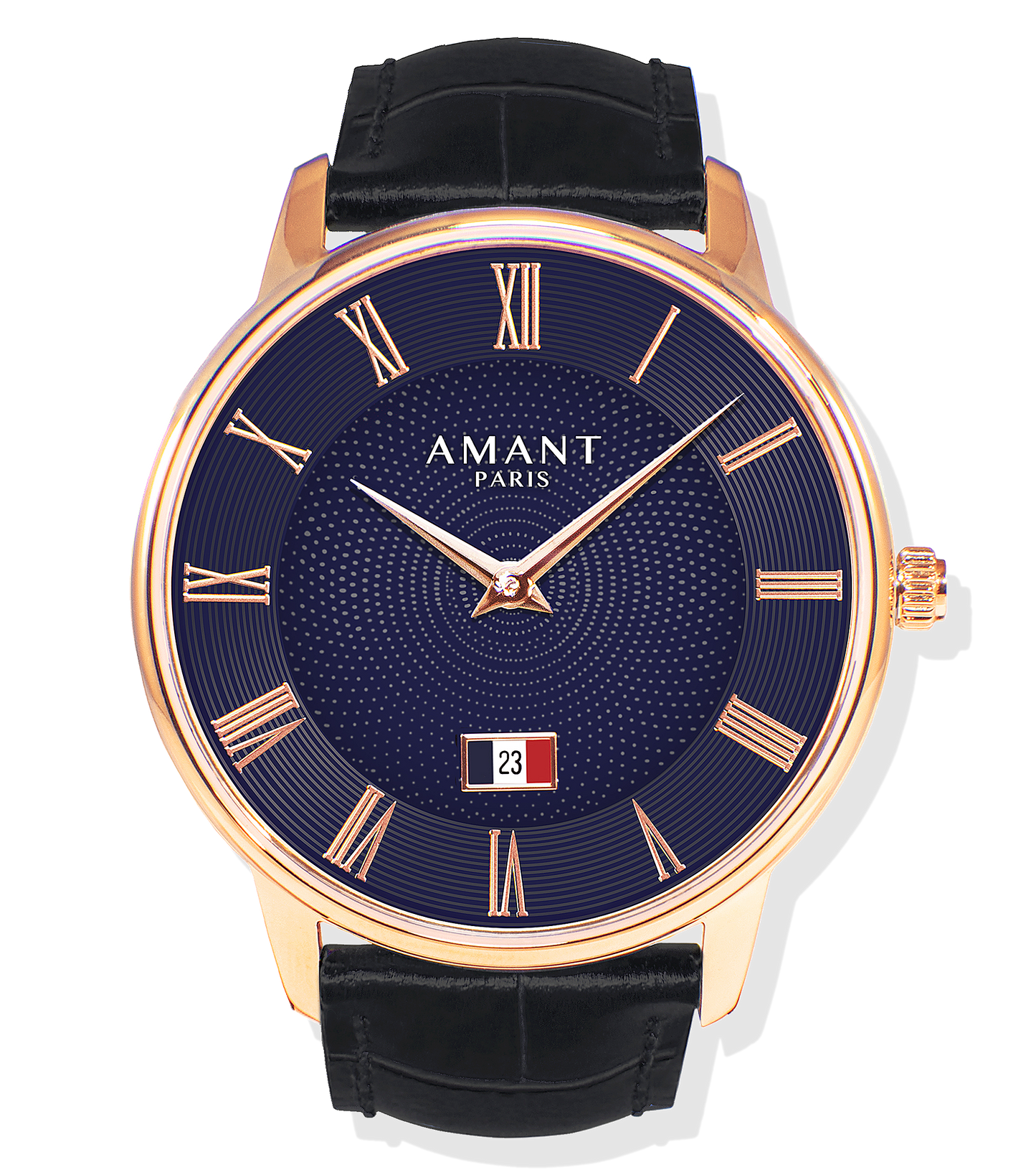 AMANT Paris Luxury Watch – Ultra-Thin Sapphire Glass Dress Watch with Italian Leather Strap