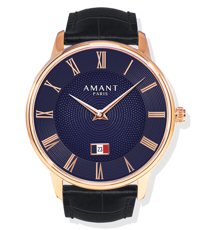 AMANT Paris Luxury Watch – Ultra-Thin Sapphire Glass Dress Watch with Italian Leather Strap
