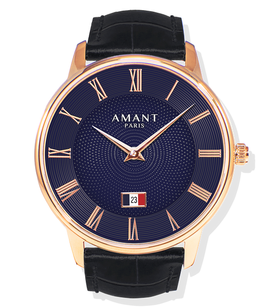 AMANT Paris Luxury Watch – Ultra-Thin Sapphire Glass Dress Watch with Italian Leather Strap
