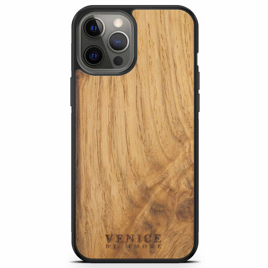 Venice Ancient Oak Wood iPhone Case – 500-Year-Old Historic Wood MagSafe Compatible Slim Protective Cover